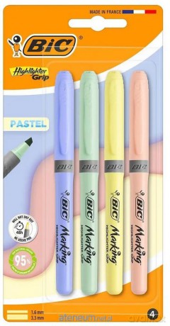Zakreślacz Grip Pastel mix 4szt