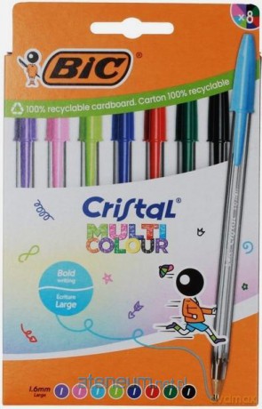 Długopis Cristal 1mm mix kolorów 8szt