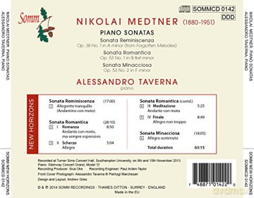 Alessandro Taverna: Medtner:Piano Sonatas [CD]