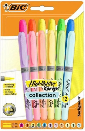 Zakreślacz Grip Pastel mix 12szt