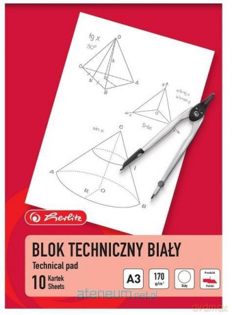 Blok techniczny A3/10K biały (10szt)