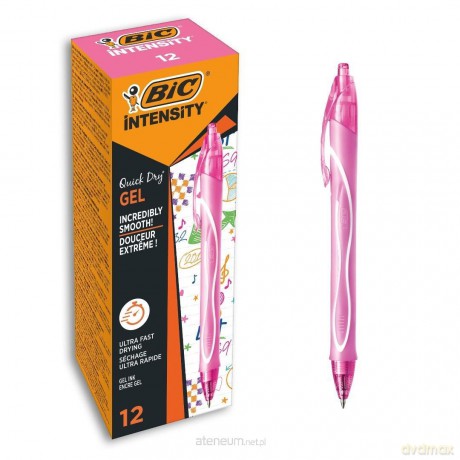 Długopis żelowy Quick Dry 0,7mm róż (12szt)