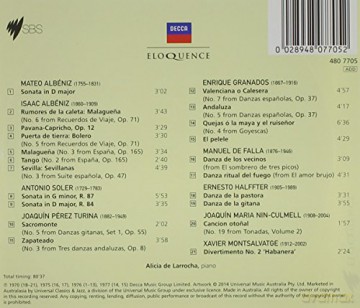 Alicia de Larrocha: Spanish Piano Encores [CD]