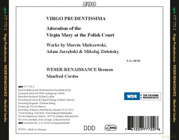 Weser-Renaissance Bremen: Virgo Prudentissima [CD]