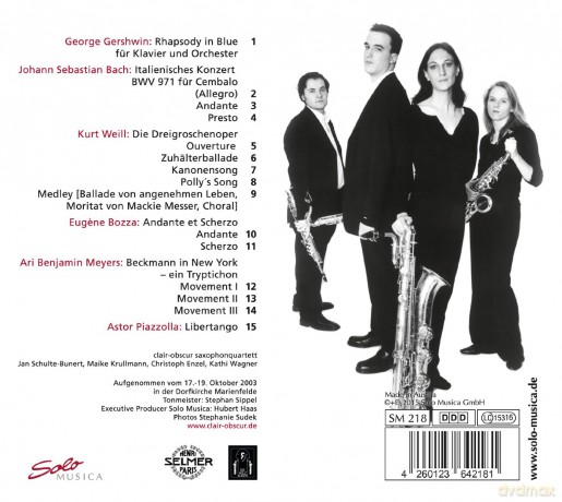 clair-obscur: Gershwin/Bach/Bozza/Weill  [CD]