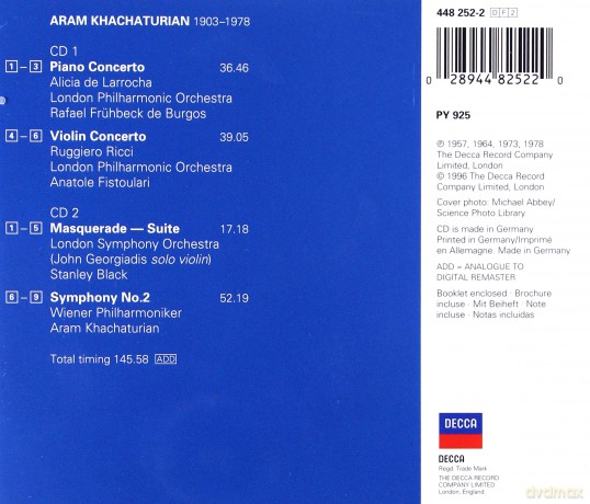 Double Decca Khachaturian, Ricci: Khatchaturian: Piano Conc., Violin Conc. [2CD]