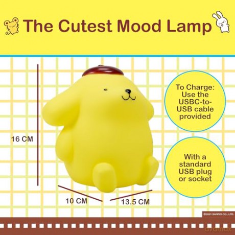 Sanrio Mood Lamp with USB-C Pompompurin 11 cm
