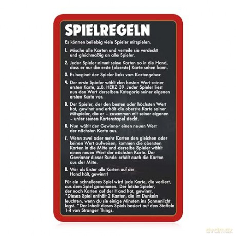 Stranger Things Card Game Top Trumps Collectables *German Version*