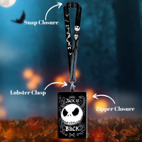 The Nightmare Before Christmas Lanyard with Pouch Passport Holder