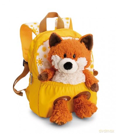 NICI Backpack with soft toy 21x26cm fox 25cm yellow