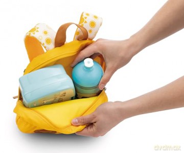 NICI Backpack with soft toy 21x26cm fox 25cm yellow