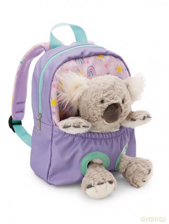 NICI Backpack with soft toy 21x26cm koala 25cm lilac