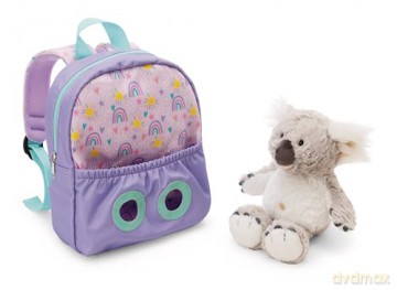 NICI Backpack with soft toy 21x26cm koala 25cm lilac