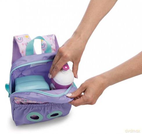 NICI Plecak z przytulanką  21x26cm jednorożec 25cm fioletowy