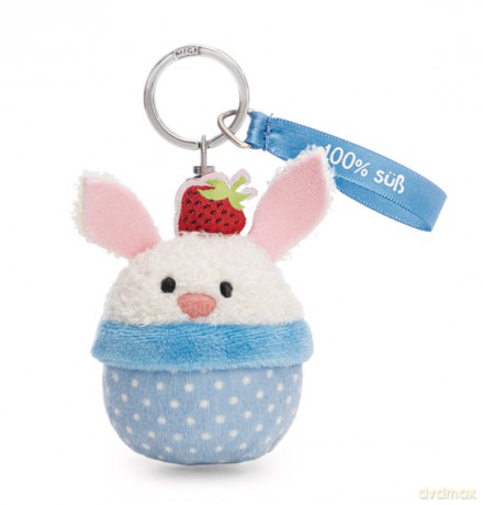 NICI Keyholder bunny cupcake "100% sub" 7cm on header card