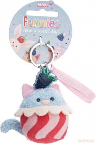 NICI Keyholder cat cupcake "Have a sweet day" 7cm on header card