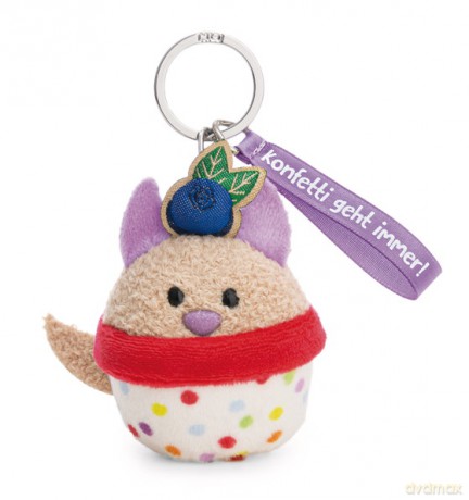 NICI Keyholder dog cupcake "Konfetti geht immer!" 7cm on header card