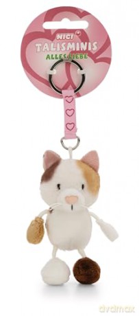NICI Keyholder Talisminis cat calico 7cm on header card