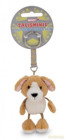 NICI Keyholder Talisminis dog brown 7cm on header card