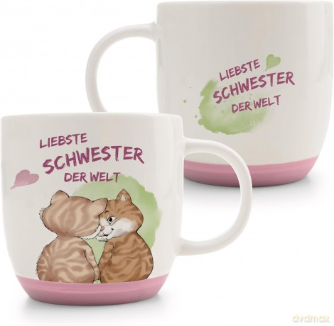 NICI Kubek cat LIEBSTE SCHWESTER DER WELT 400ml 9,5x9,5cm