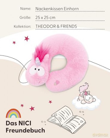 NICI poduszka podróżna różowy jednorożec 25x25cm