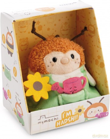 NICI mymochi przytulanka szerszeń Hadshi 8cm z konewką w kostiumie ogrodnika