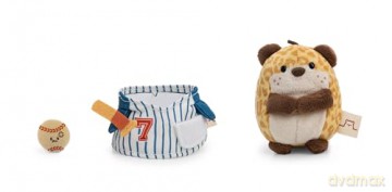 NICI mymochi przytulanka lampart Ichiro 8cm z kijem baseballowym w kostiumie basebollowym