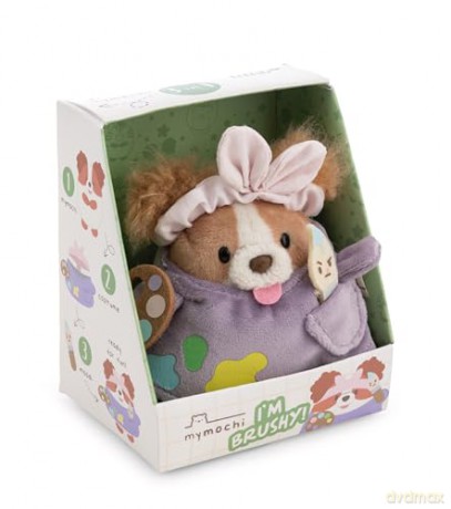 NICI mymochi przytulanka spaniel Brushy 8cm z pędzlem i paletką w kostiumie malarza