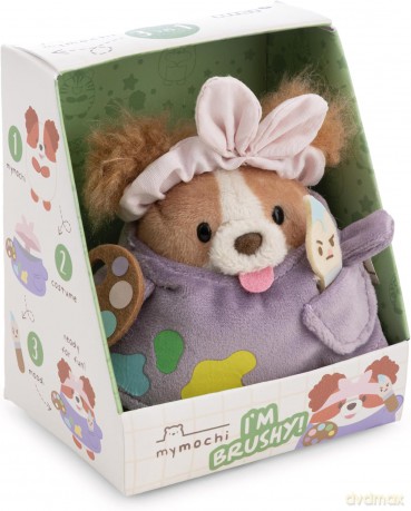 NICI mymochi przytulanka spaniel Brushy 8cm z pędzlem i paletką w kostiumie malarza