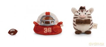 NICI mymochi przytulanka zebra Stripey 8cm z piłką do football'u w kostiumie footballisty