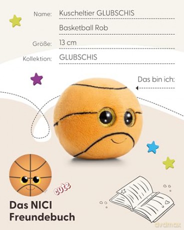 NICI Przytulanka piłka do koszykówki Rob 13cm