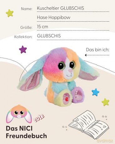 NICI Soft toy GLUBSCHIS rabbit Hoppibow 15cm dangling