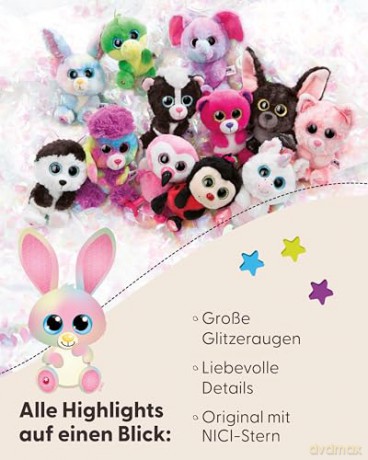 NICI Przytulanka królik Rainbow Candy 15cm