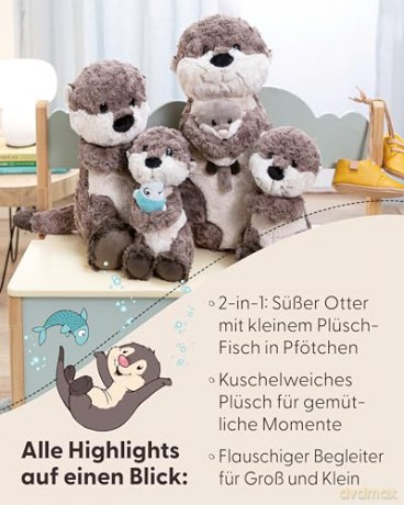 NICI Przytulanka wydra Oda z rybką 25cm