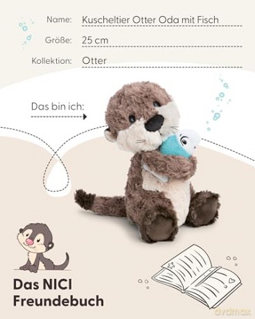 NICI Przytulanka wydra Oda z rybką 25cm