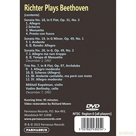 Richter Plays Beethoven Sonatas And Trio [DVD]