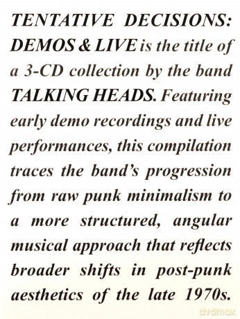 Talking Heads: Tentative Decisions: Demos & Live [3CD]