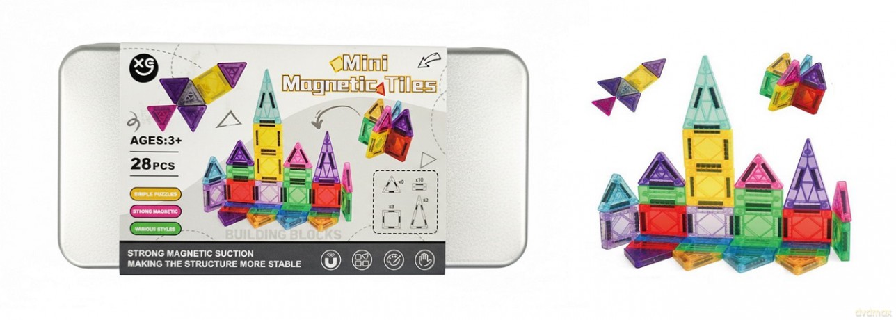 Klocki magnetyczne 3D 28 el. [KLOCKI]