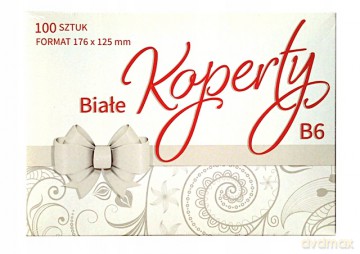 Koperty białe KB6 176x125 100 szt. Ogólne zest. 523 Kolor - Białe