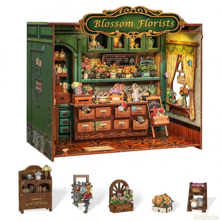 Miniaturowy domek Book Nook Kwiaciarnia marzeń [PUZZLE]
