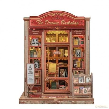 Miniaturowy domek Book Nook W cieniu dobrej książki [PUZZLE]