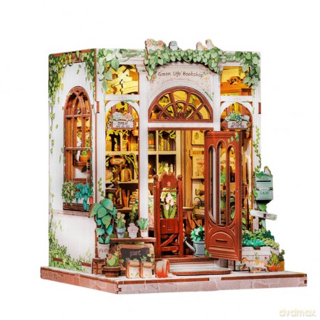 Miniaturowy domek mini Book Nook Antykwariat pod zielonym bluszczem [PUZZLE]