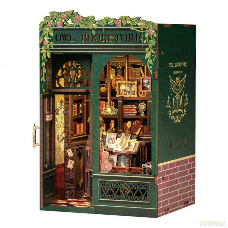 Miniaturowy domek mini Book Nook Księgarnia pod sową [PUZZLE]