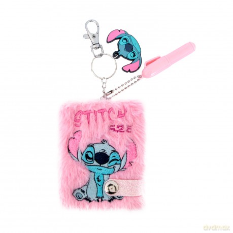 Notatnik A7 pluszowy z brelokiem i długopisem Stitch ST00147