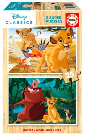 Puzzle drewniane 2x25 Król Lew 112757 [PUZZLE]