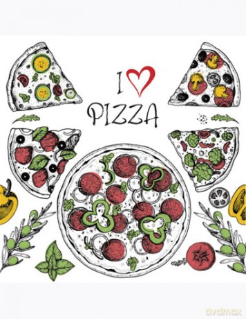 Serwetki DAISY Lunch SD 330x330 Pizza 043701