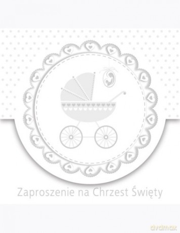 Zaproszenie kwadrat ZKW 120x120 Chrzest nr 56257 Dziecięce - Baby, Chłopiec, Dziewczynka, Srebrne, Tłoczenie
