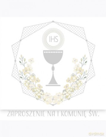 Zaproszenie kwadrat ZKW 120x120 Komunia zest. 62163 Dziecięce - Chłopiec, Dziewczynka, Srebrne