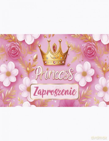 Zaproszenie Z 160x95 zest. 62127 Dziecięce - Bajkowe, Dziewczynka, Grafika, Korony, Urodziny