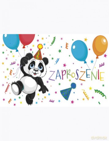 Zaproszenie Z 160x95 zest. 62139 Dziecięce - Balony, Chłopiec, Dziewczynka, Pandy, Urodziny